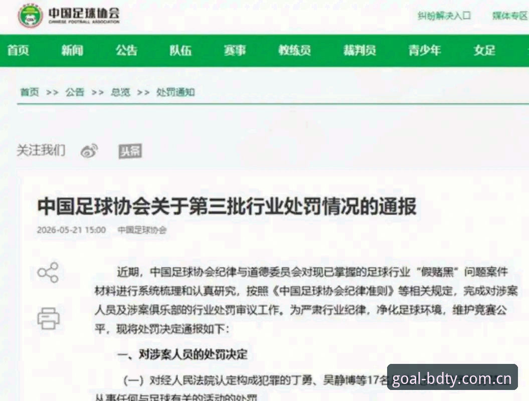 中国足协第三批禁足名单详解：65人受罚，行业整顿再升级
